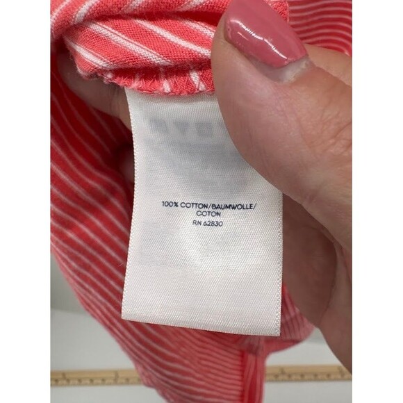 Lands end Women's‎ T-Shirt Dress Plus Size 2X Coral Striped Pockets - Picture 8 of 8